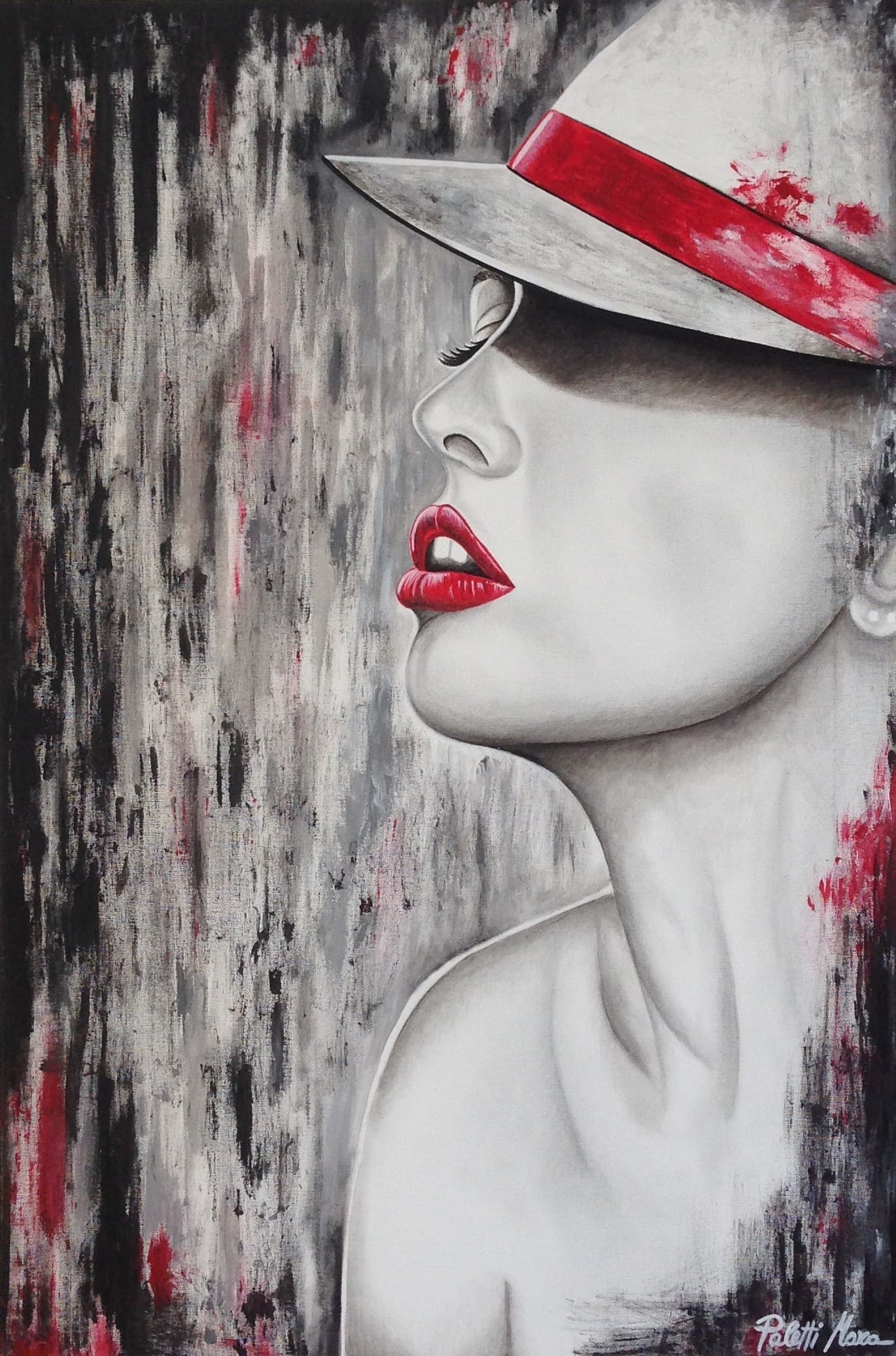 "...UN PENSIERO CHE SI RIEMPE DI TE", acrilico e grafite — Mara Paletti