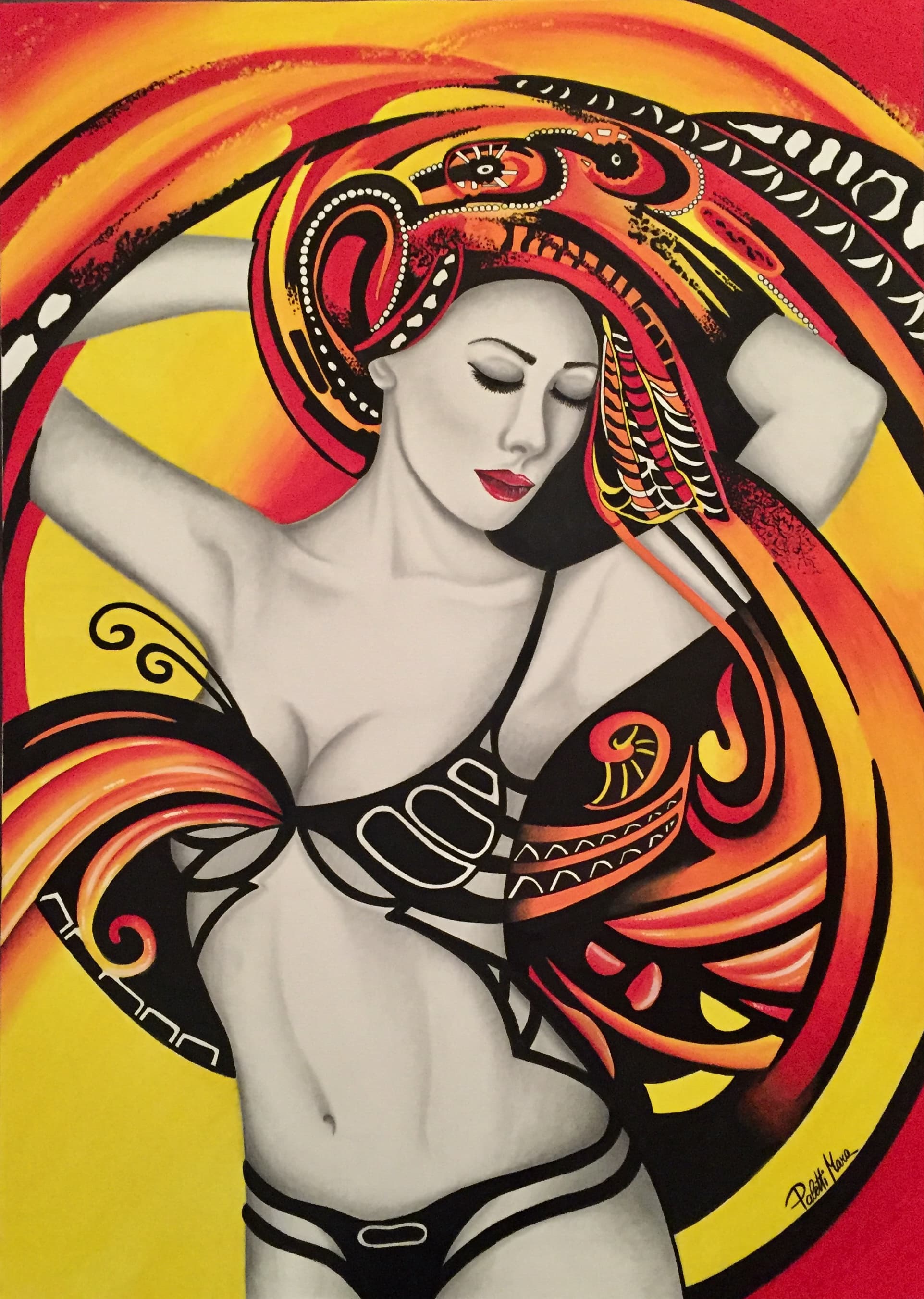 “DANZA DI PENSIERI ED ILLUSIONI…”, Acrilico e grafite — Mara Paletti