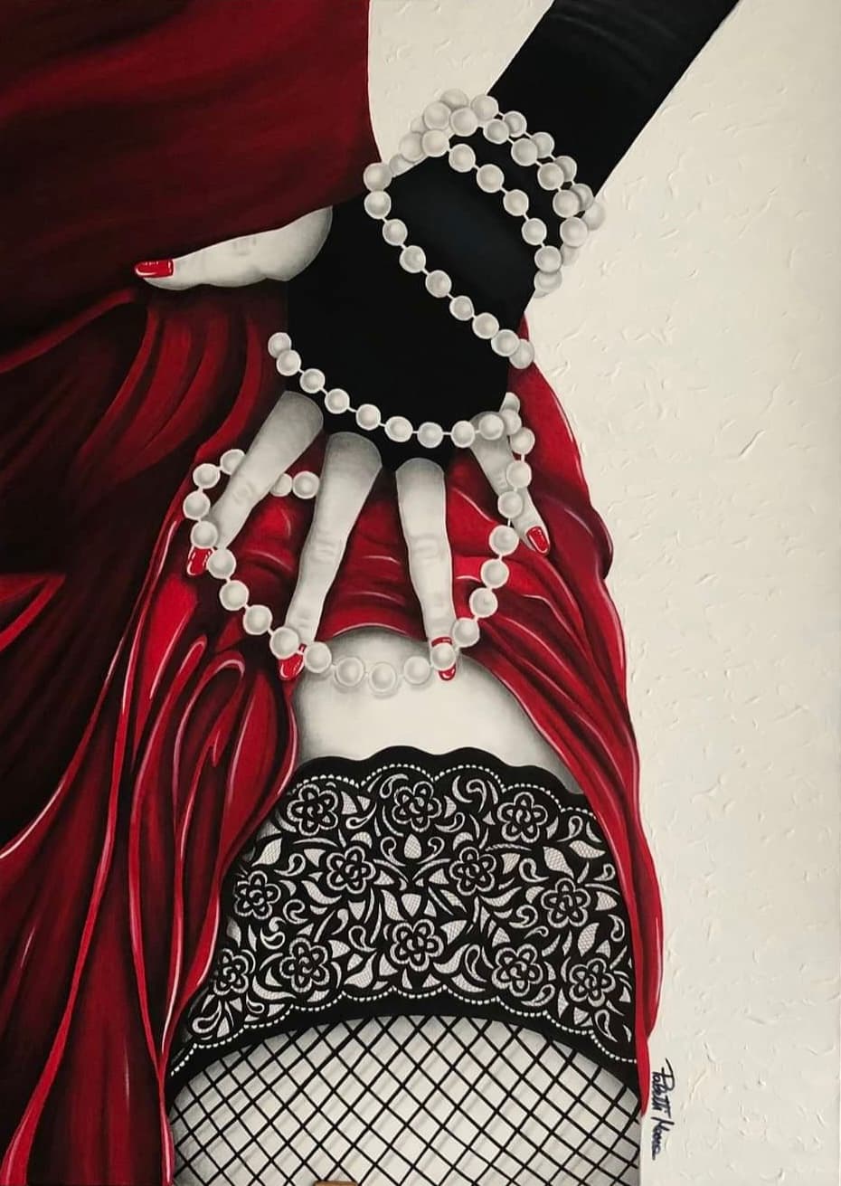 “LADRA DI SGUARDI”, Acrilico, grafite — Mara Paletti