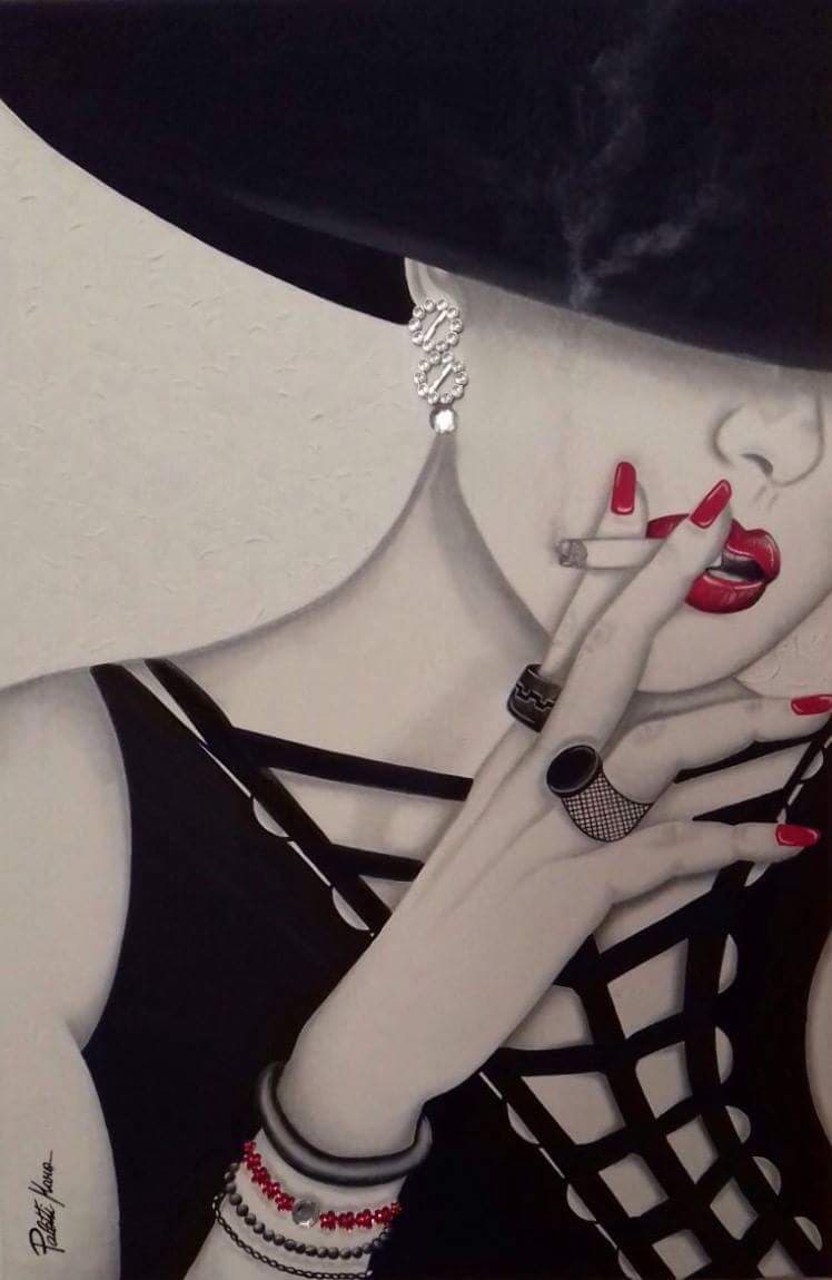 "L'ELEGANZA IN UN GESTO...", acrilico e grafite — Mara Paletti
