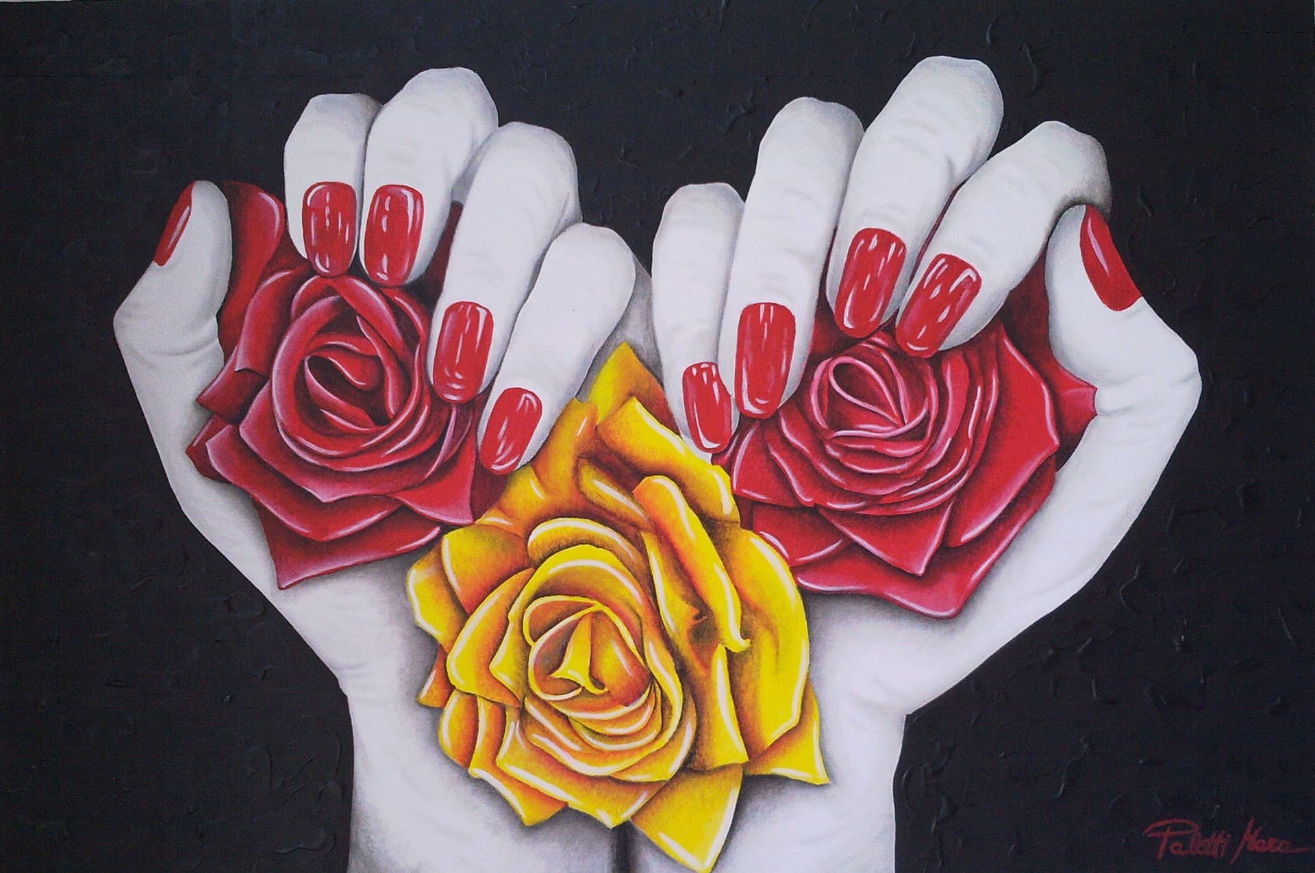 "CIO' CHE RIMANE DI UN AMORE...PASSIONE E GELOSIA ", acrilico e grafite — Mara Paletti