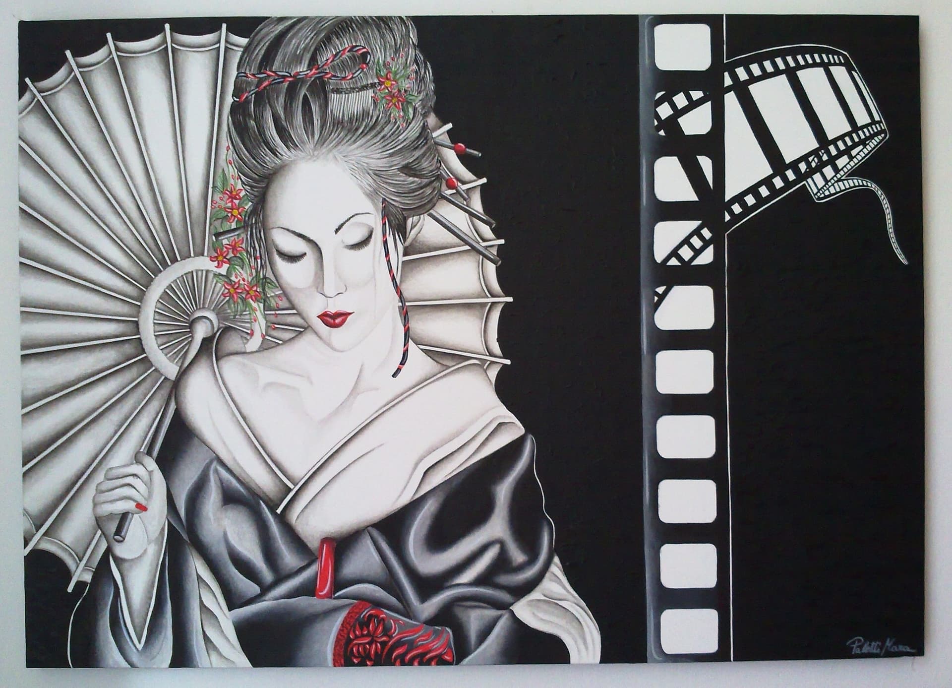 "...COME NEL TUO FILM", acrilico e grafite — Mara Paletti