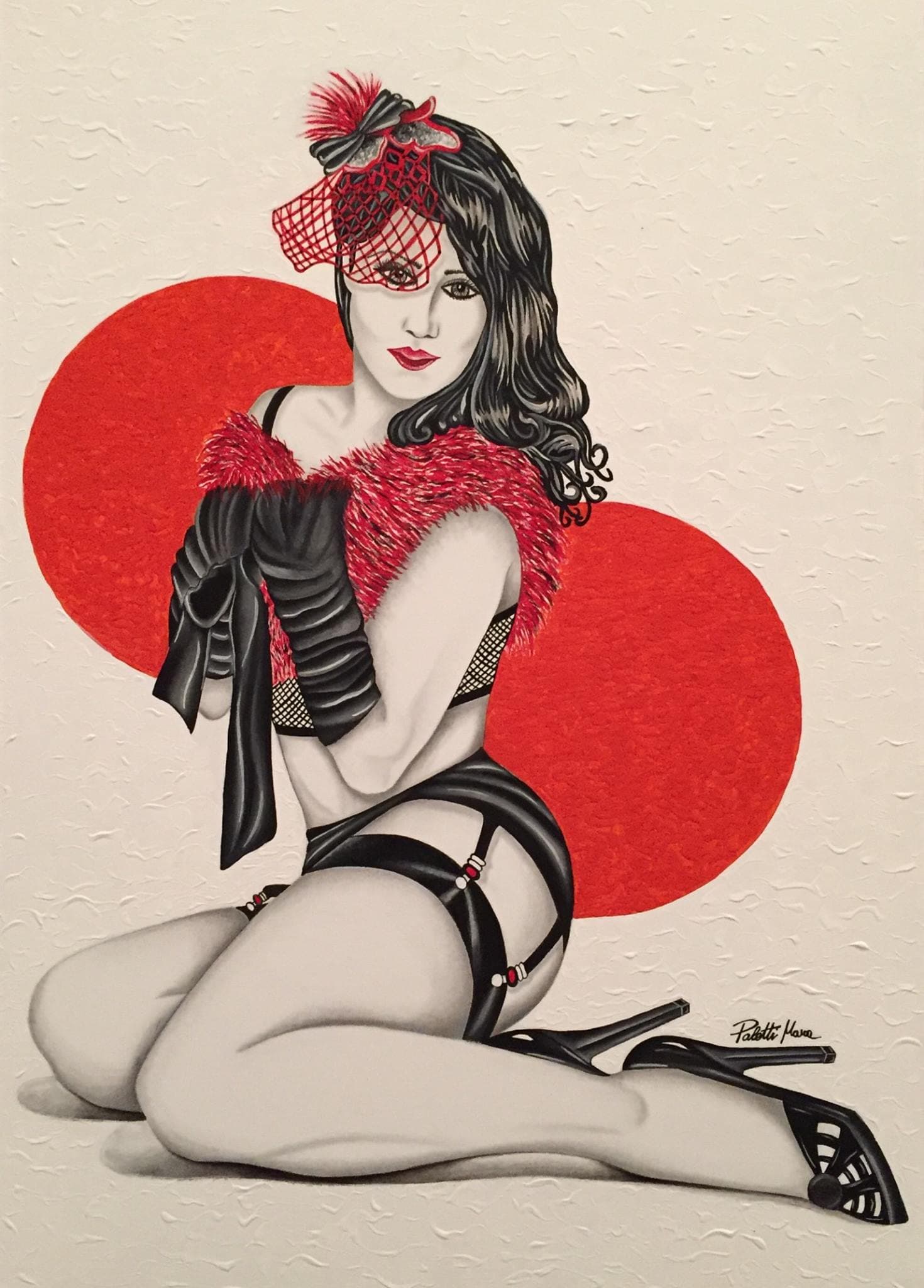 "BURLESQUE", acrylic and graphite — Mara Paletti