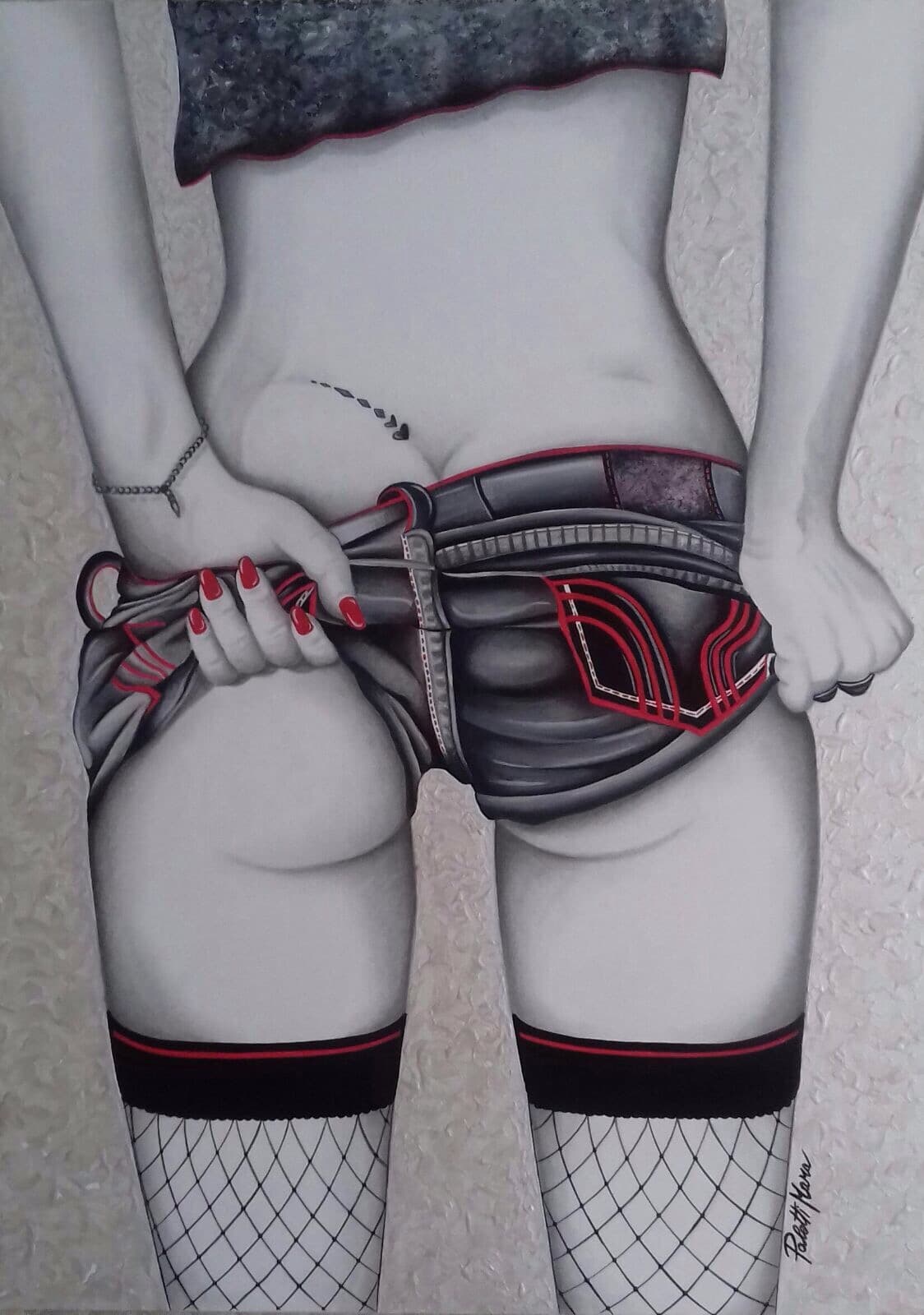 "OSTENTARE", acrilico e grafite — Mara Paletti